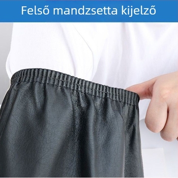 PU bőr védő kötény ujjvédőkkel, hosszú és széles nyílású, felnőtteknek, vízálló és olajálló, modern letisztult stílus