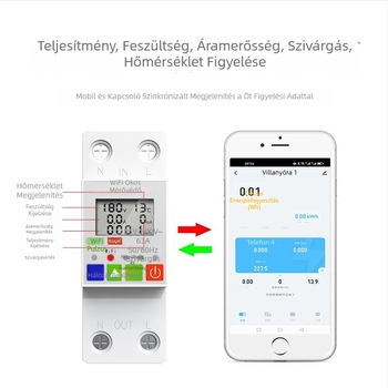 Okos WiFi áramkör megszakító távoli mobilos vezérléssel, védelem a szivárgás ellen és időzítő előfizetett háztartási mérőhöz — feszültségtartomány 110–240 V; élettartam 100 000 ciklus; PC tűzálló ház