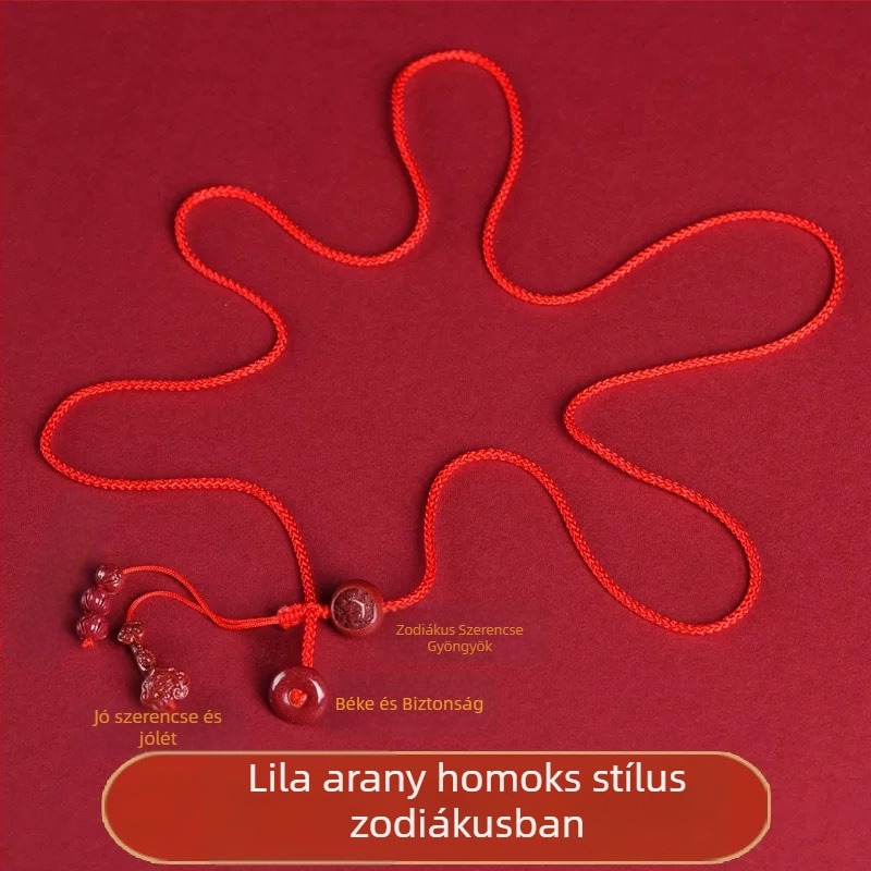 Deréklánc tizenkét állatövi jeggyel, állítható, uniszex, etnikus szövés dizájn