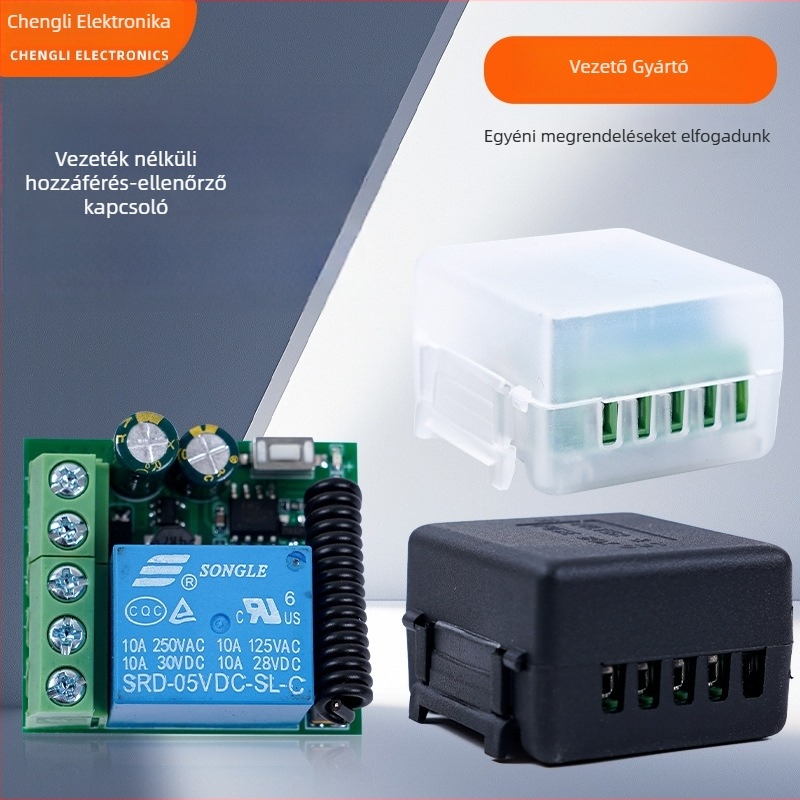 Távirányítós ajtóhozzáférési kapcsoló, 433MHz, DC12V/DC5-24V