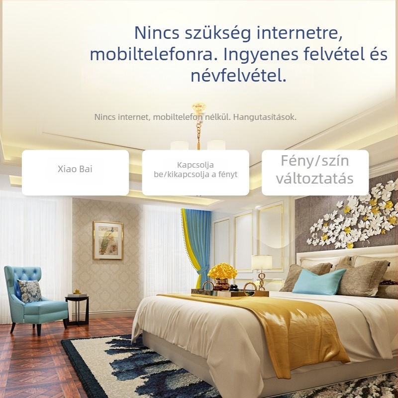 Hangvezérlésű kapcsoló, hálózat nélkül, 220V AC, CE, PE panel, élettartam 2.000.000 ciklus