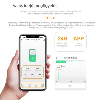 Intelligens áramkör-megszakító WiFi energia-mérővel, túl- és alacsony feszültség védelem, távoli vezérlés alkalmazással és időzítővel