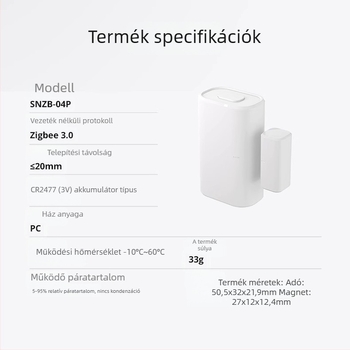 Sonoff SNZB-04 Zigbee vezeték nélküli ajtó- és ablakérzékelő (SNZB-04/SNZB-04P; 3V CR2032; PC-V0; CE/FCC/ROHS)