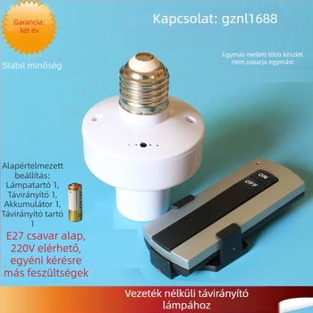 E27-es foglalatú vezeték nélküli kapcsoló LED lámpához, RF 315 MHz, 110V