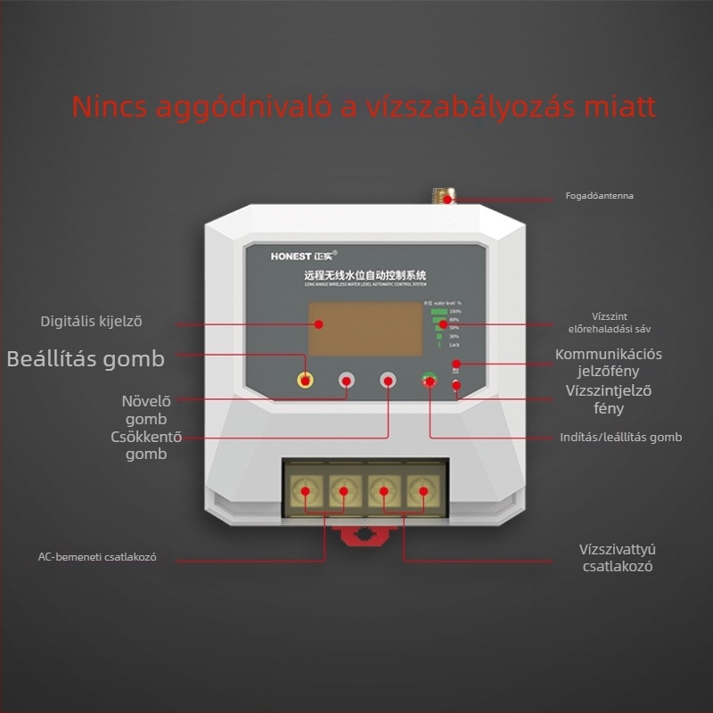380V-os vízpumpa vezeték nélküli távirányító kapcsoló, háromfázisú nagy teljesítményű motor, intelligens vezérlés az automatikus vízszint-szabályozáshoz