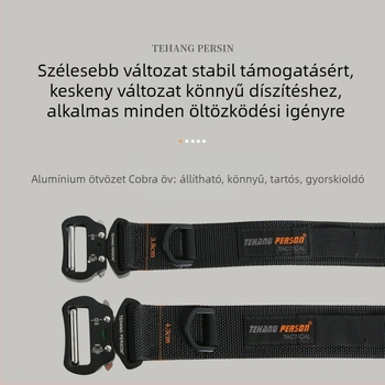 Férfi taktikai öv alumínium csattal, nylon szalag, 3,8 cm szélesség, multifunkcionális sporthoz és szabadidőhöz, elektroplakálás