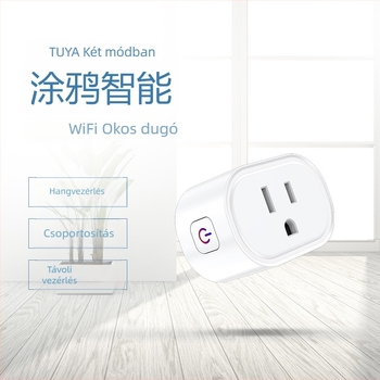Graffiti WiFi mini okos aljzat 16A mérővel, Alexa távirányítás, 110-240V tartomány