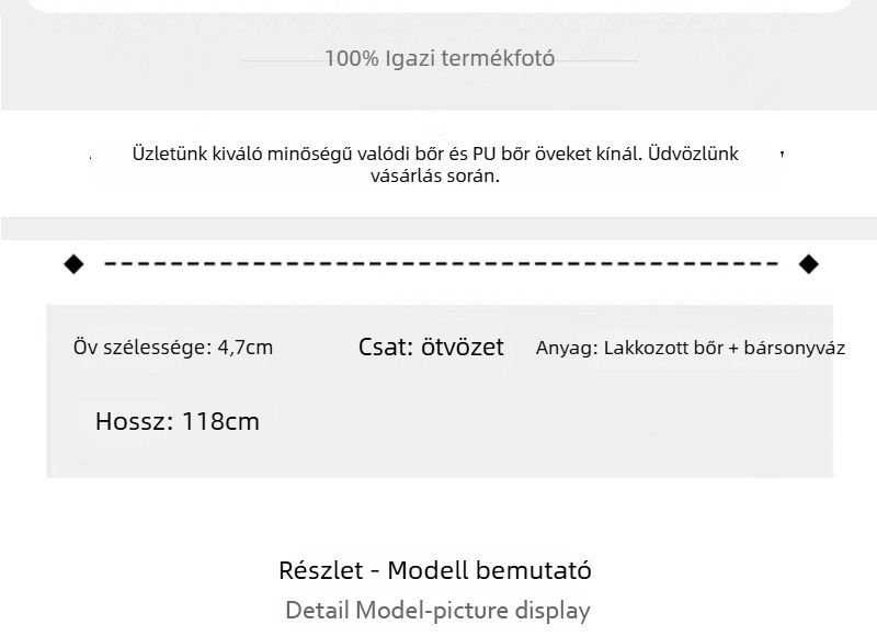 Műbőr öv sima ötvözet csattal, nyár 2023