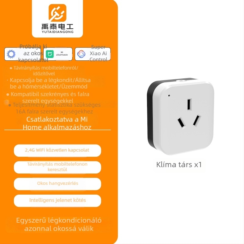 Intelligens légkondicionáló távirányító Wi‑Fi-vel és hangvezérléssel, 16A, AC110/250V, 3520W, alvó mód, időzítő, CCC tanúsítvány