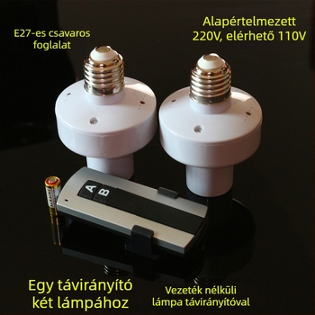 Vezeték nélküli, távirányítású lámpatartó kapcsoló, E27 alap, többcsoportos, 315 MHz RF, 110V