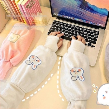 Női hosszú plüss kézmelegítő ujjak – téli kétfunkciós kialakítás (melegen tart; plüss)