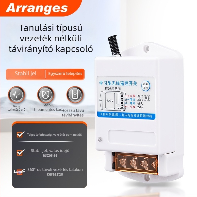 Vízpumpákhoz vezeték nélküli távirányító kapcsoló – PC anyag, Tanuló típus, Könnyű telepítés, -20–50°C