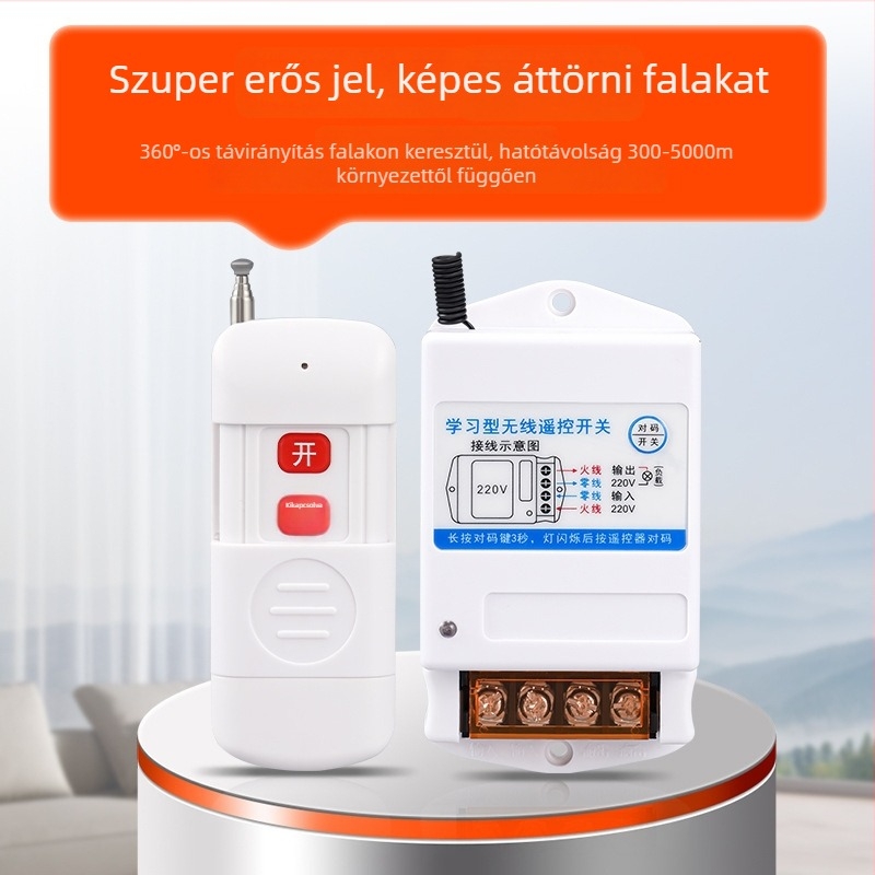 Vízpumpákhoz vezeték nélküli távirányító kapcsoló – PC anyag, Tanuló típus, Könnyű telepítés, -20–50°C