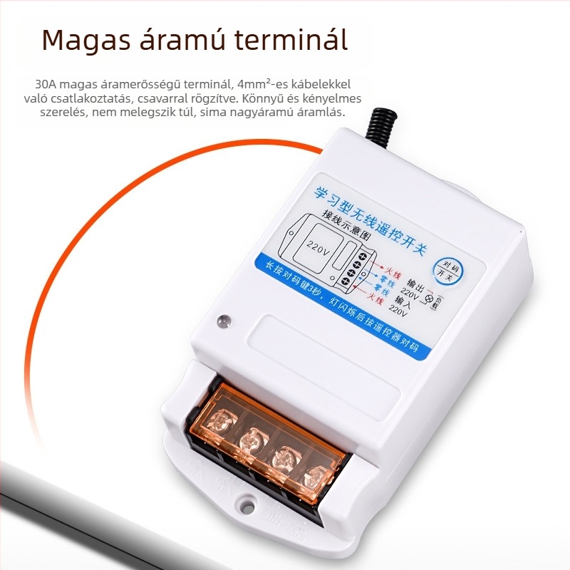 Vízpumpákhoz vezeték nélküli távirányító kapcsoló – PC anyag, Tanuló típus, Könnyű telepítés, -20–50°C