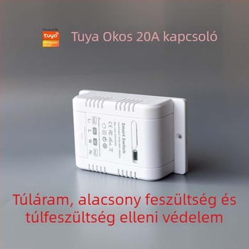 Okos WiFi kapcsoló hang- és távirányítással, energiamegfigyeléssel, 20A, 110-240V AC