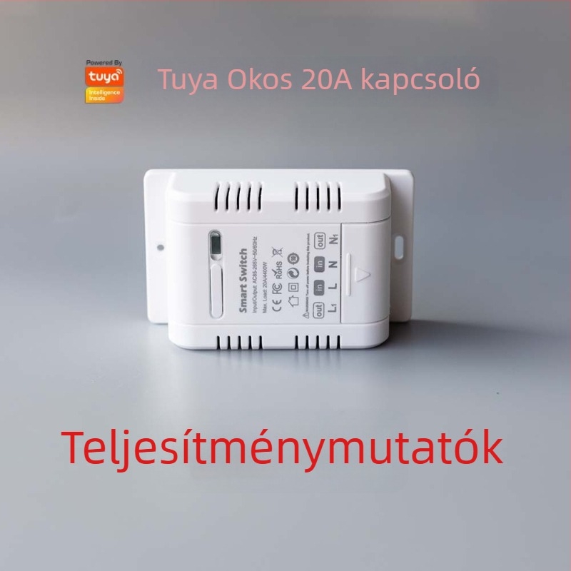 Okos WiFi kapcsoló hang- és távirányítással, energiamegfigyeléssel, 20A, 110-240V AC