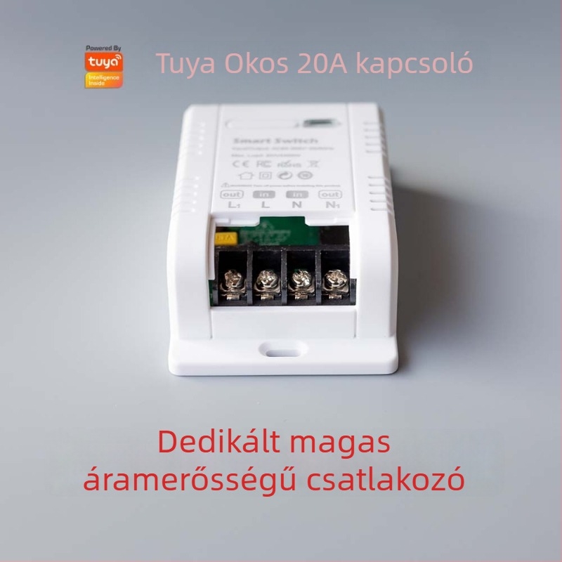 Okos WiFi kapcsoló hang- és távirányítással, energiamegfigyeléssel, 20A, 110-240V AC