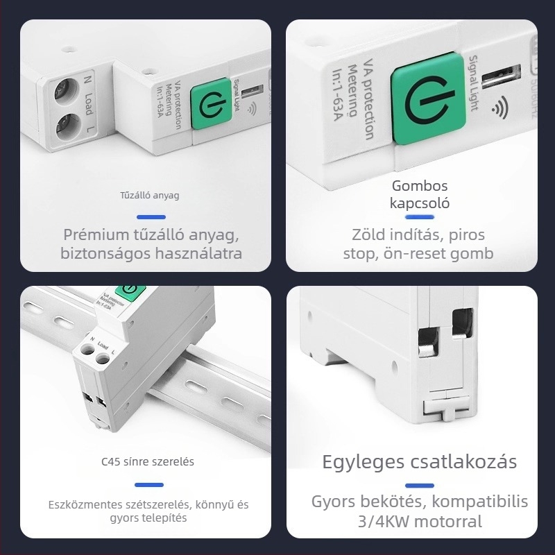 WiFi kapcsoló távoli vezérléssel, 118×72 mm rögzítési távolság, ABS panel, AC220-240V, 5A