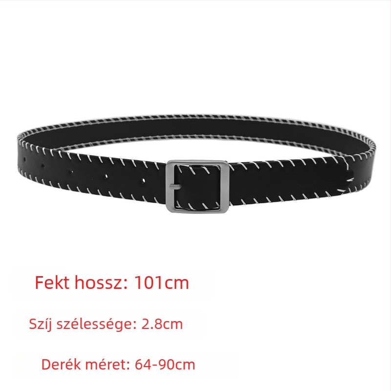 PU öv ötvözet csattal, tűs csat, üreges dizájn, sokoldalú stílus