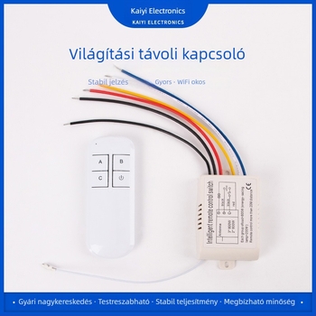 Távirányítós világításkapcsoló 220V, vezeték nélküli, több lámpához, intelligens digitális szegmentált kapcsoló, CE tanúsítvány, üzemhőmérséklet 0–90°C