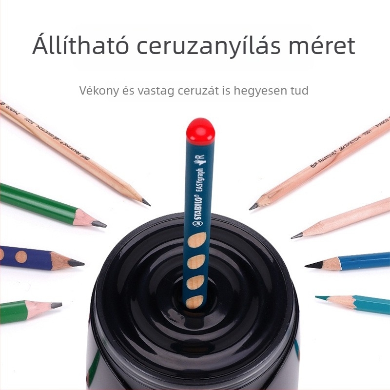 TEN-WIN Astronomy 8028 elektromos ceruzahegyező, műanyag test, geometriai dizájn, háromszög rúd mechanizmus