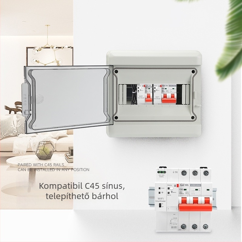GEYA IoT kompakt kismegszakító 4G távoli vezérléssel mobiltelefonon és WiFi be/kikapcsolás