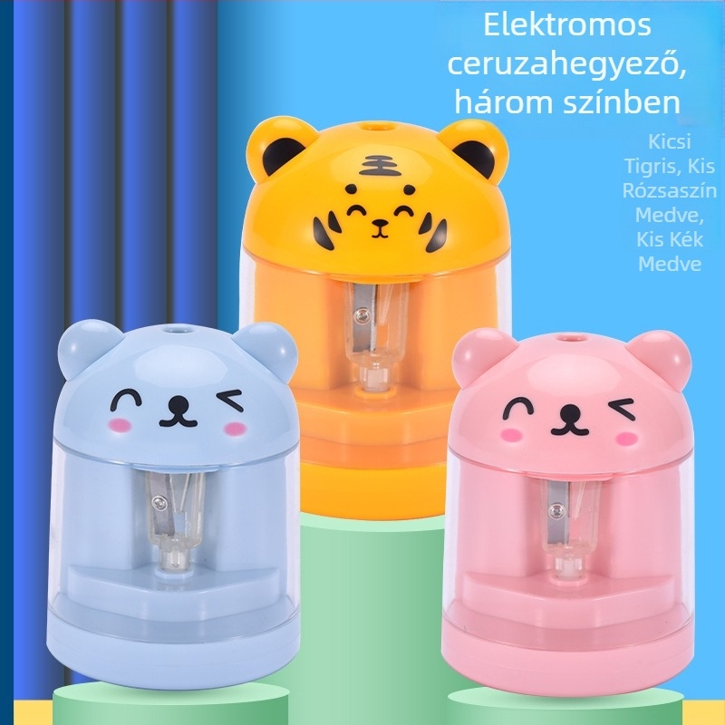 Elektromos ceruzahegyező állatmotívum, modell 60, műanyag kivitel