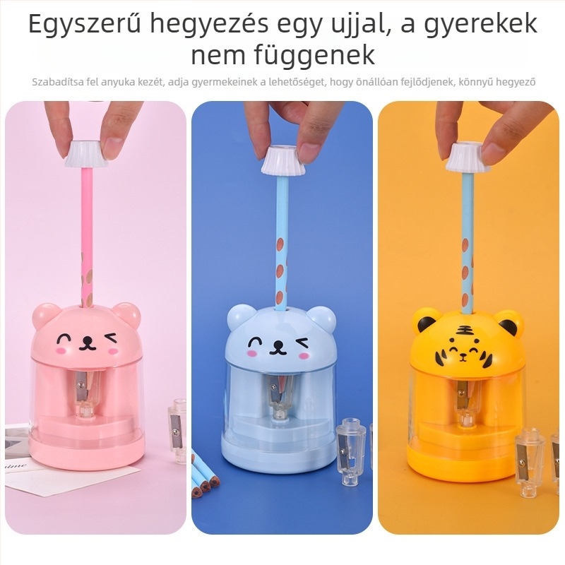 Elektromos ceruzahegyező állatmotívum, modell 60, műanyag kivitel