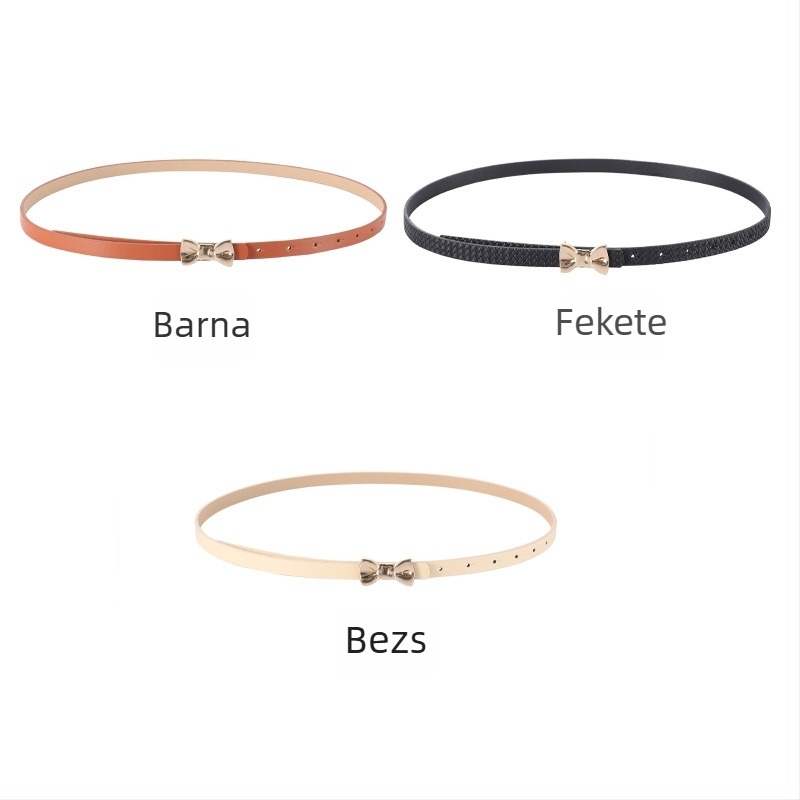 PU bőr ruhaszíj ötvözet csattal, sima záródás, vékony, <2 cm szélesség, Junno Tribe