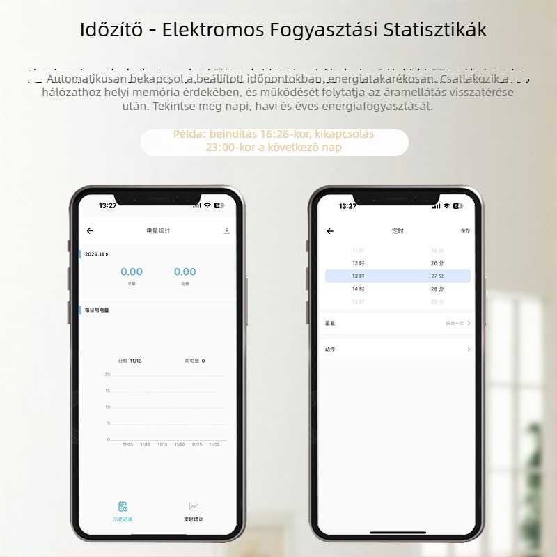 Okos WiFi áramkör-megszakító mobillal és időzítővel, távoli vezérléssel a mobiltelefonon keresztül, 220V AC, 63A, legfeljebb 15000W állítható