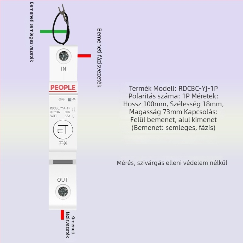 Okos WiFi áramkör-megszakító mobillal és időzítővel, távoli vezérléssel a mobiltelefonon keresztül, 220V AC, 63A, legfeljebb 15000W állítható