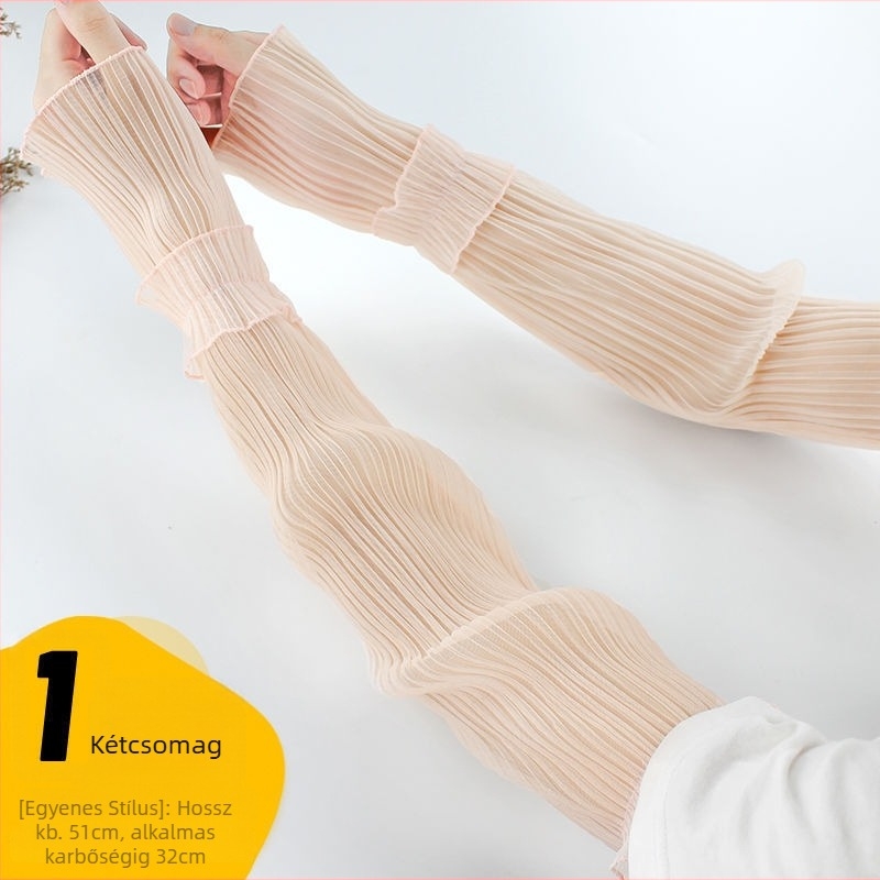 UV-védelmet nyújtó karvédő, jégselyem háló és vékony csipke, poliészter