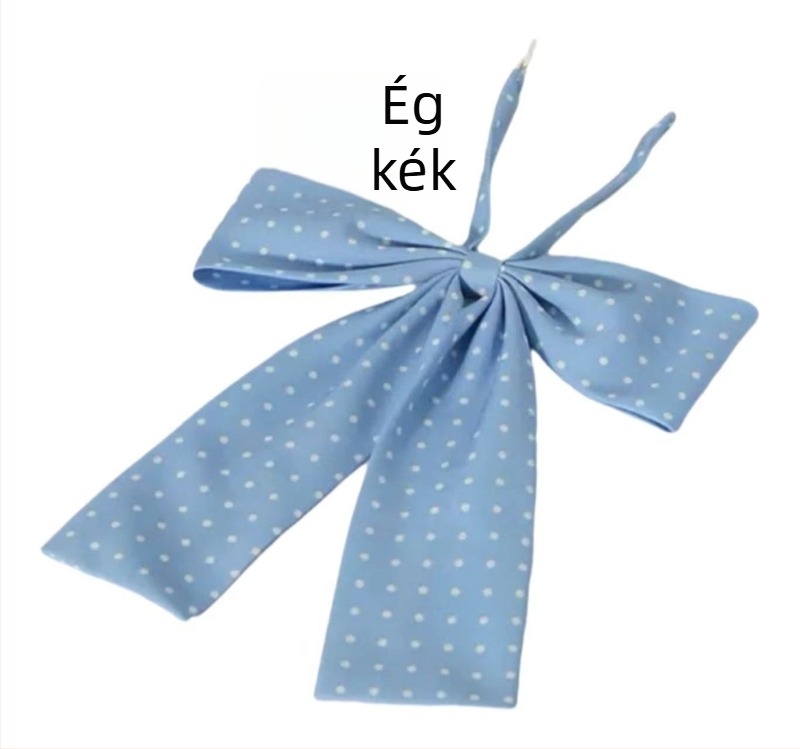 Gallér virág kiegészítő, poliészter, pöttyös minta, nyomtatás, sík fejű forma, csomó szélessége: extra széles