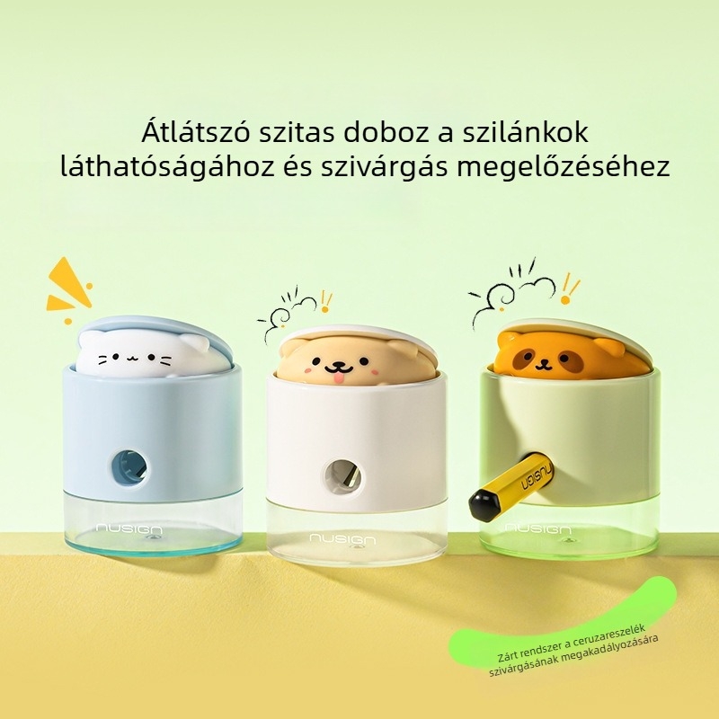 NS073 Pop-Up ceruzahegyező – állat alakú, kézi, műanyag, 6 darab/csomag, 144 darab/doboz