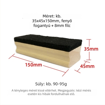 Front Luo Fából készült táblatörlő radír – hátlap: fa, felület: textile, kizárólagos export