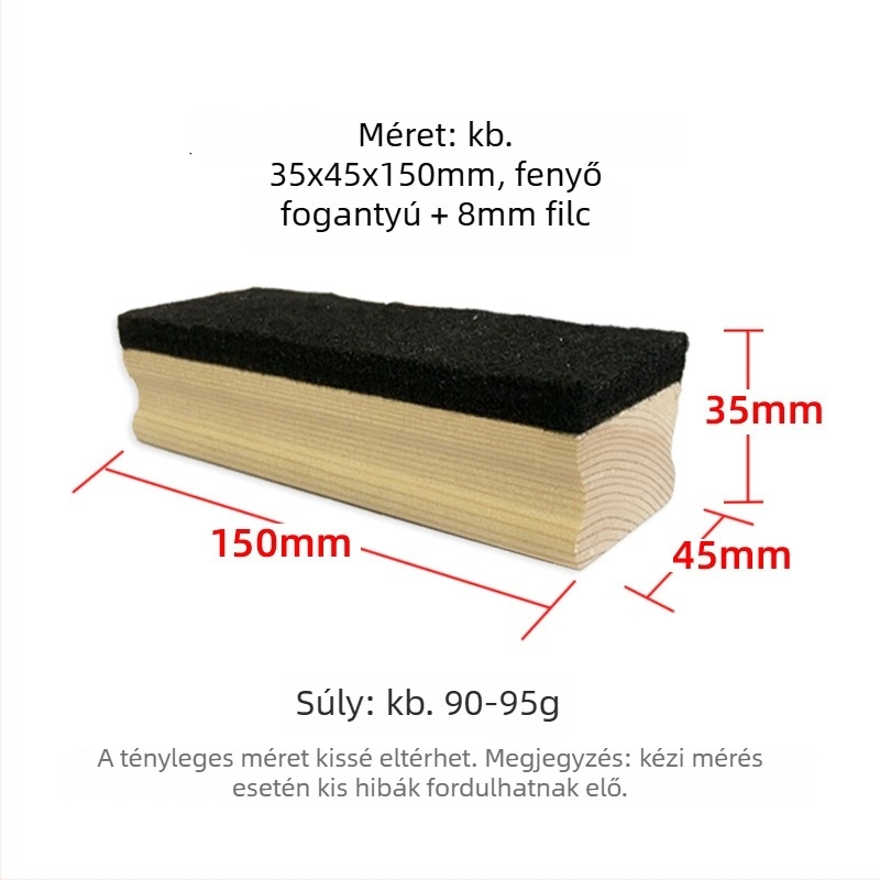 Front Luo Fából készült táblatörlő radír – hátlap: fa, felület: textile, kizárólagos export