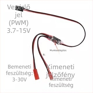 PWM távvezérlésű digitális kapcsoló, 2–20A, 3–30V, PWM jelvezérlés UAV-okhoz és vízpumpákhoz