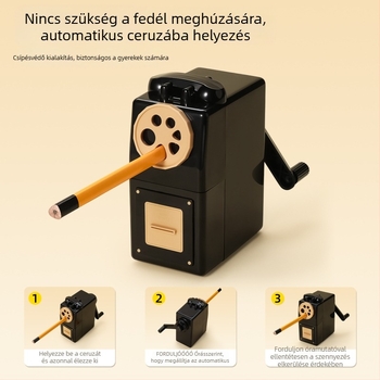 Kézi ceruzahegyező, több lyukkal, állítható vastagsággal, műanyag testű, modell JY-046