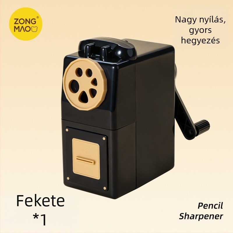 Kézi ceruzahegyező, több lyukkal, állítható vastagsággal, műanyag testű, modell JY-046