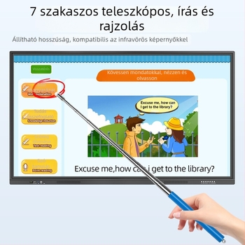 TPEN lézer oldalfordító toll – kézi, hordozható, teleszkópos, rozsdamentes acélból; általános és középiskolai oktatásra