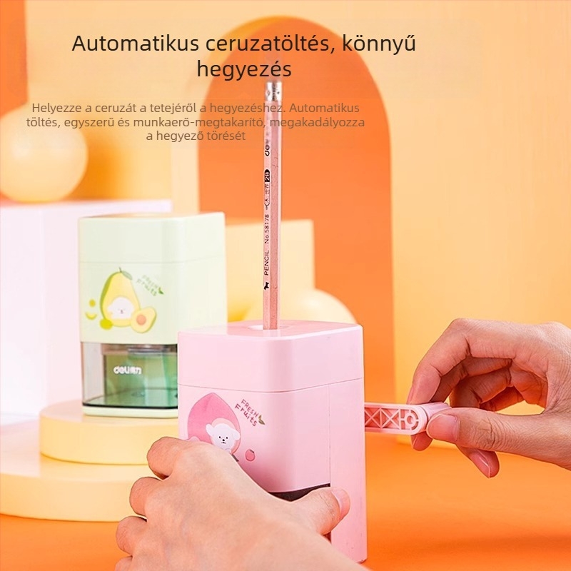 Deli ceruzahegyező - kézi, diákoknak, műanyag test, modell Deli71154