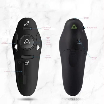 PPT oldalváltó toll, 2.4G vezeték nélküli USB lézerpointer, matt ABS test, modell k100A, logó nyomtatás elérhető, testreszabás elérhető