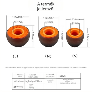 Szilikon fülhallgató borító szivacssal; anyag: szilikon + szivacs; zajcsökkentés 40%; fülhallgatókhoz; sorozat: Silicone Earphone Cover; pohár alakú.