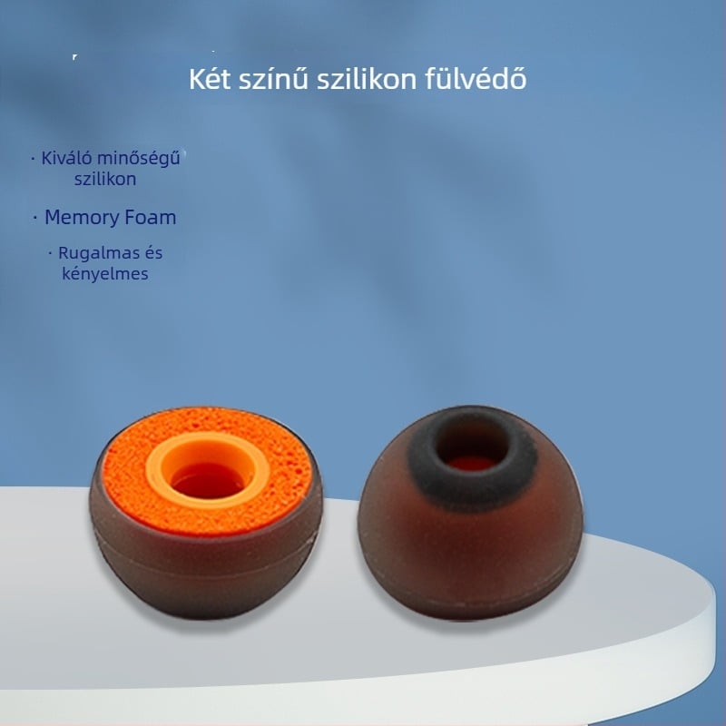 Szilikon fülhallgató borító szivacssal; anyag: szilikon + szivacs; zajcsökkentés 40%; fülhallgatókhoz; sorozat: Silicone Earphone Cover; pohár alakú.