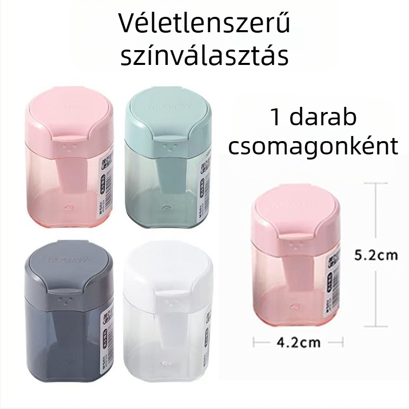 Morning Light APS912D4 ceruzahegyező forgácsdobozzal – kétlyukú, kézi, műanyag, iskolásoknak