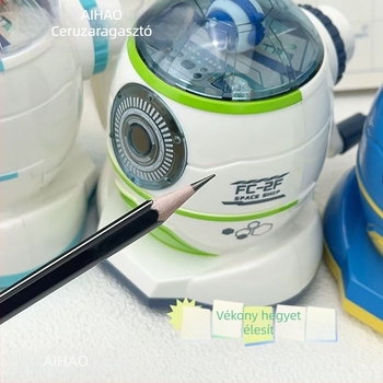 Hobby Ps9490 ceruzahegyező — űrhajó dizájn, kézi hajtású, műanyag, geometriai forma