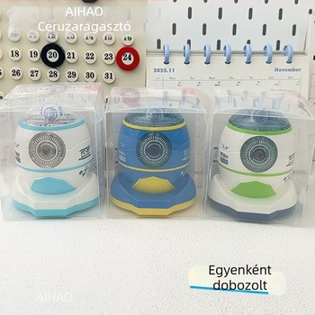 Hobby Ps9490 ceruzahegyező — űrhajó dizájn, kézi hajtású, műanyag, geometriai forma