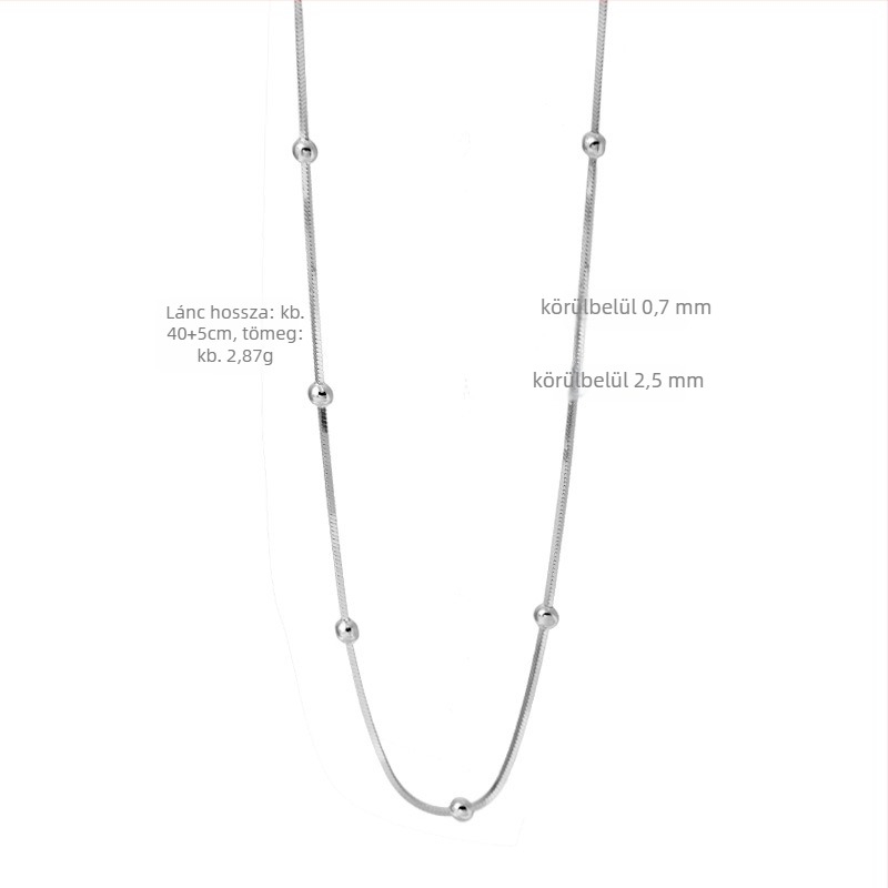 S925 ezüst nyaklánc, kígyócsont lánc, anyaga medál: S925 ezüst, elektroplating, súly 1,36 g