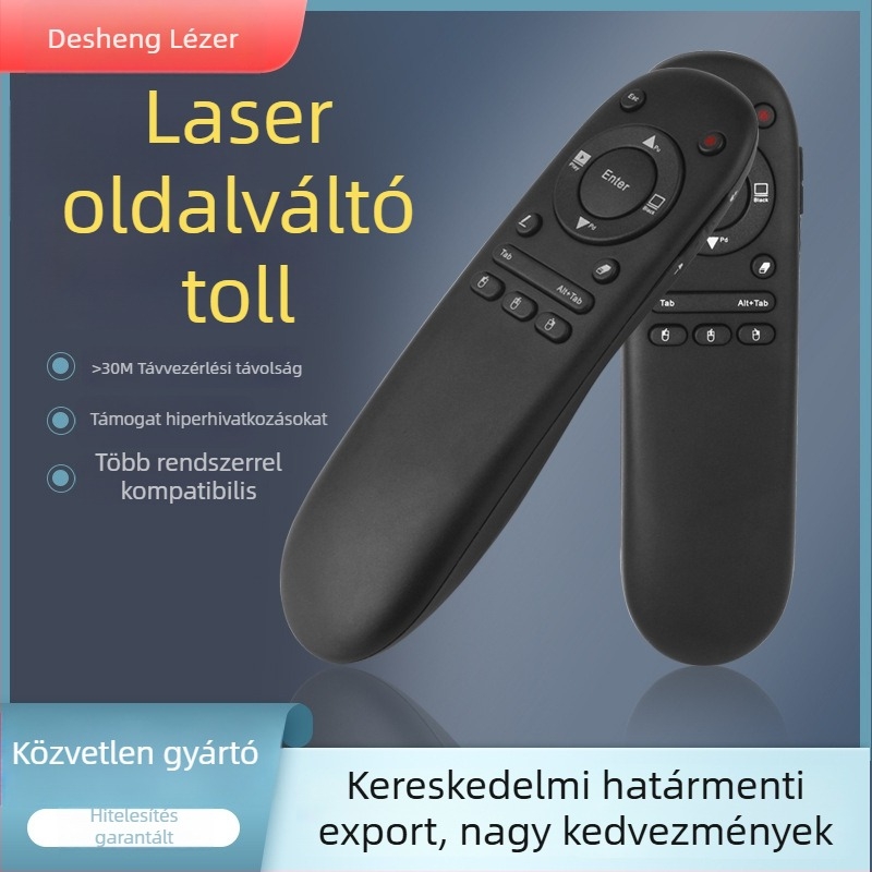 Lázeres PPT vetítés toll – távirányítós mutató 30 m-ig irodai prezentációkhoz, ABS tokozás, YVYE márka