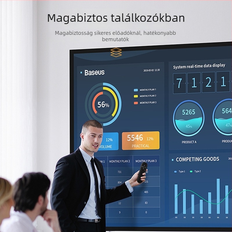 Lázeres PPT vetítés toll – távirányítós mutató 30 m-ig irodai prezentációkhoz, ABS tokozás, YVYE márka